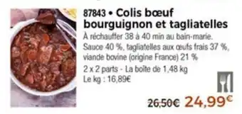 Colis bœuf bourguignon et tagliatelles