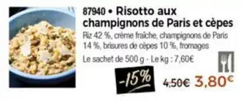Thiriet Risotto aux champignons de paris et cèpes offre