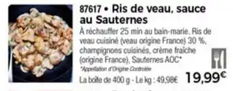 Ris de veau, sauce au sauternes