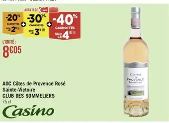 Géant Casino AOC Côtes de Provence Rosé Sainte-Victoire offre