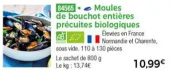 Thiriet Moules de bouchot entières précuites biologiques offre