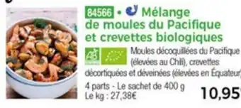 Thiriet Melange de moules du Pacifique et crevettes biologiques offre