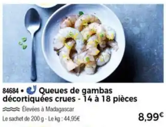 Thiriet Queues de gambas décortiquées crues offre