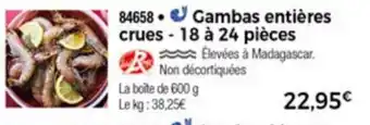 Gambas entières crues