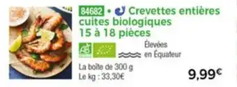 Crevettes entière cuites biologiques