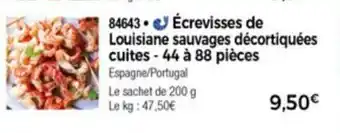 Écrevisses de Louisiane sauvages décortiquées cuites