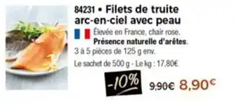 Filets de truite arc-en-ciel avec peau