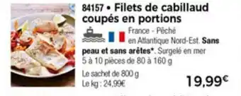 Thiriet Filets de cabillaud coupés en portions offre