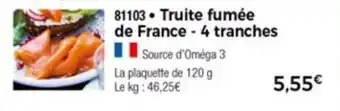 Thiriet Truite Fumée de France-4 Tranches offre