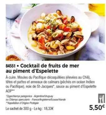 Thiriet Cocktail de Fruits de Mer Au Piment d'Espelette offre