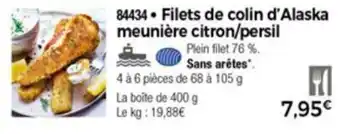 Filets de Colin d'Alaska Meunière Citron/Persil