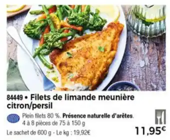 Thiriet Filets de Limande Meunière Citron/Persil offre