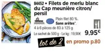 Thiriet Filets de Merlu Blanc Du Cap Meunière Citron/Persil offre