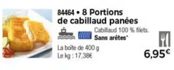 8 Portions de Cabillaud Panées