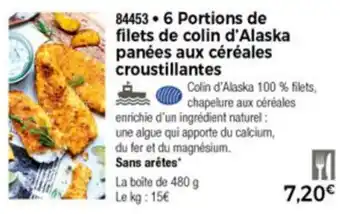 Thiriet 6 Portions de Filets de Colin d'Alaska offre