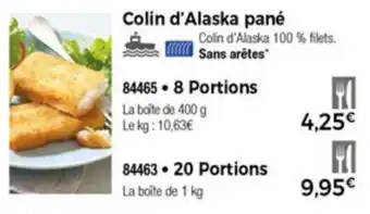 Thiriet Colin d'Alaska Pané offre