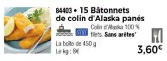 Thiriet 15 Bâtonnets de Colin d'Alaska Panés offre