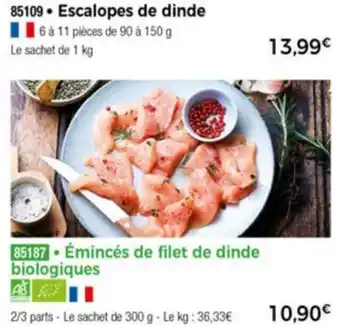 Émincés de Filet de Dinde Biologiques