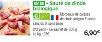 Thiriet Sauté de Dinde Biologique offre