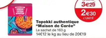 Monoprix Topokki authentique "Maison de Corée" offre