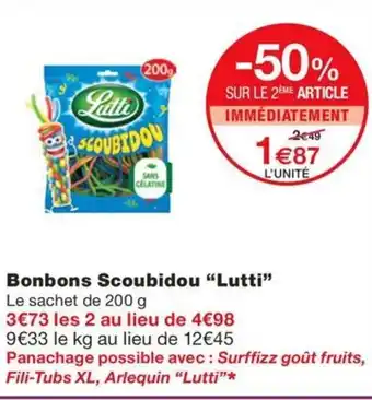 Monoprix Bonbons Scoubidou "Lutti" offre