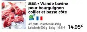 Viande bovine pour burguignon collier et basse côte