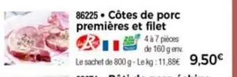 Côtes de porc premières et filet