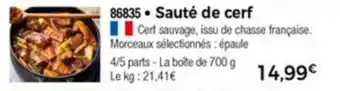 Thiriet Sauté de cerf offre
