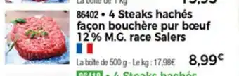 Thiriet 4 Steaks hachés façon bouchère pur bœuf offre