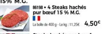 Thiriet 4 Steaks hachés pur bœuf 15% M.G offre