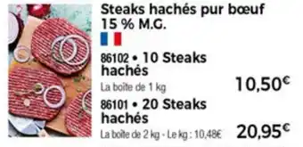 Thiriet Steaks hachés pur bœuf 15% M.G offre
