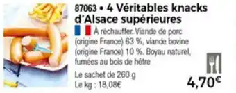 4 Véritables knacks d'Alsace supérieures