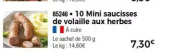 Thiriet 10 Mini saucisses de volaille aux herbes offre