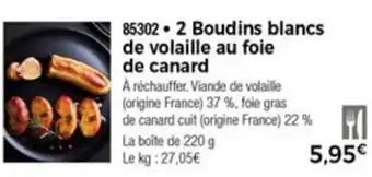 2 Boudins blancs de volaille au foie de canard
