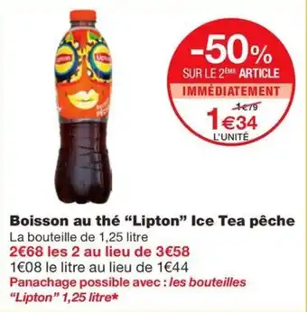 Monoprix Boisson au thé "Lipton" Ice Tea pêche offre