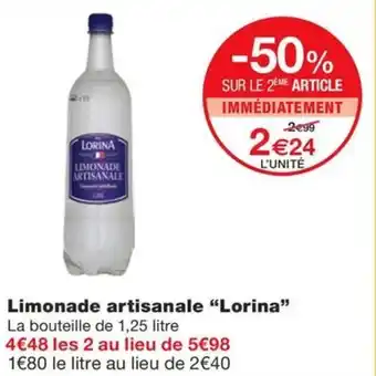 Monoprix Limonade artisanale “Lorina” offre