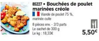 Bouchées de poulet marinées créole