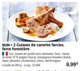 Thiriet 2 Cuisses de canette farcies farce forestière offre