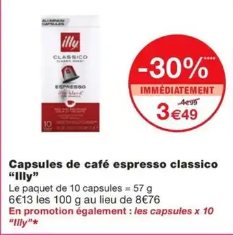 Monoprix Capsules de café espresso classico "Illy" offre