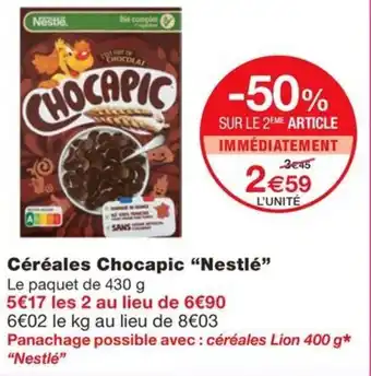 Monoprix Céréales Chocapic "Nestlé" offre