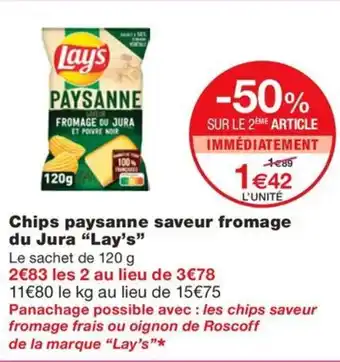 Monoprix Chips paysanne saveur fromage du Jura "Lay's" offre