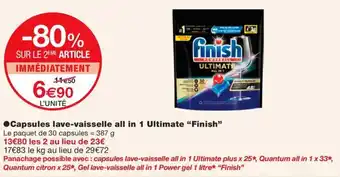 Monoprix ●Capsules lave-vaisselle all in 1 Ultimate "Finish" offre