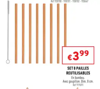 Set 8 pailles Reutilisables