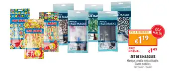 Set de 5 masques