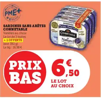 Super U SARDINES SANS ARETEST CONNETABLE offre
