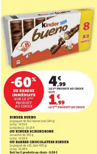 Super U KINDER BUENO offre