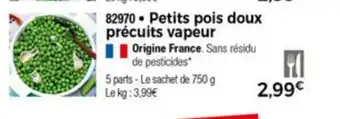 Thiriet Petits Pois Dux Prècuits Vapeur offre