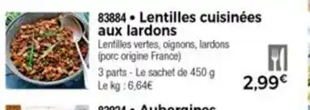 Lentilles Cuisinèes Aux Lardons