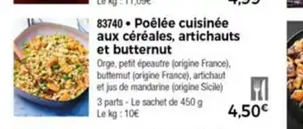 Thiriet Poèlèe Cuisinèe Aux Cèrèales, Artichauts Et Butternut offre