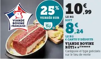 Super U VIANDE BOVINE ROTI offre